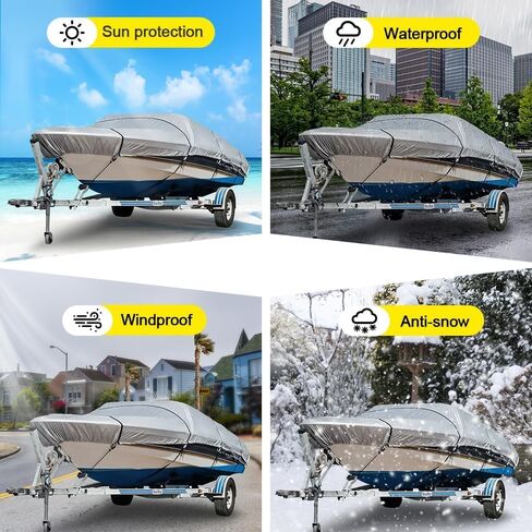 Boat Cover Support Poles, 2 Pack Adjustable Stainless Steel Pontoon Boat Cover Support System, Telescoping Tarp Accessories with 8 Straps and Metal Base for V Hull, Jon, Pontoon Boat in Kuwait