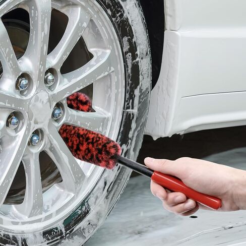 Unimeix Tyre Shine Applicator Brush Kit كبير فرشاة إطارات نباتية كبيرة مع موقف تخزين للسيارات إطارات شمع البولندية والتنظيف الداخلي للسيارة in Kuwait