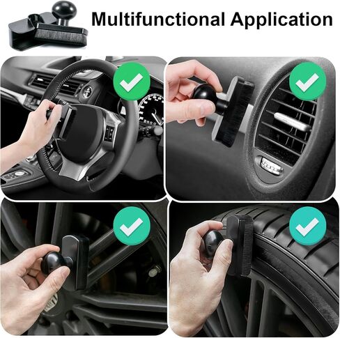 Unimeix Tyre Shine Applicator Brush Kit كبير فرشاة إطارات نباتية كبيرة مع موقف تخزين للسيارات إطارات شمع البولندية والتنظيف الداخلي للسيارة in Kuwait