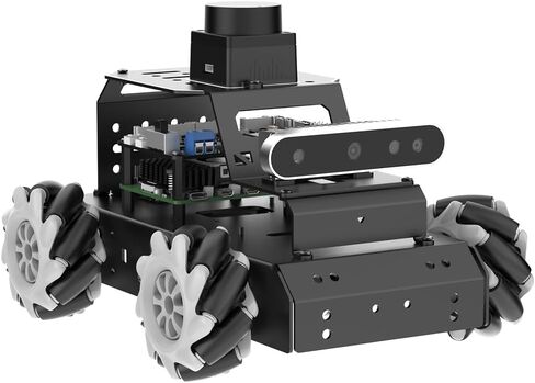 ROS2 Robot Car for Raspberry Pi 5 Programmable AI Smart Robot Kit 3D Depth Camera Lidar SLAM Mapping Navigation Path Planning Autonomous Driving 360° Movement Chassis, MentorPi M1 Without RPi in Saudi Arabia