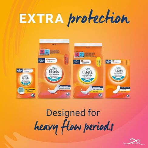 Lil-Lets Extra Protection Ultra Pads X 30 (3 Pack), with Wings, for Extremely Heavy Flow Periods and Perimenopause in Kuwait