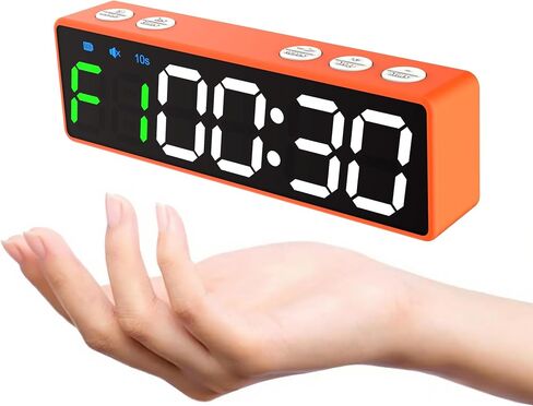 Mini Portable Gym Timer Clock, Large LED Digital Display Screen, Powerful Magnet, Powerful Battery, Count up/Down, Stopwatch, Exercise Interval Timer, Eight Fitness Modes, Suitable for Home and Gym in Saudi Arabia