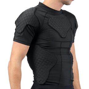 رجال مبطين لكرة القدم قميص صدر صدر كتف حارس قلب حارس قلب مبطن قميص 6 أدوات واقية من المعدات الواقية للبيسبول ، كرة السلة in Kuwait