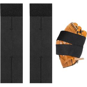 2 Pcs Baseball Glove Wrap, Softball and Baseball Glove Strap Elastic Baseball Glove Wrap Band Baseball Glove Accessories for Quickly Keep The Pocket Formed, Fit All Gloves (Black) in Saudi Arabia