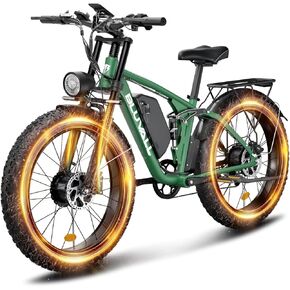 2000W 26" Fat Tire Electric Bike, E Bike for Adults,35MPH Dual Motor Electric Bicycles, 52V 22.4AH Battery Fast Ebikes Dual Hydraulic Brakes,All Terrain E-Bikes in Saudi Arabia