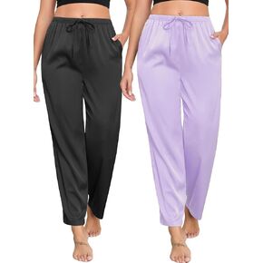 Veseacky Womens Silk Satin Pajama Pants Pants Pants Harptring Cerast in Kuwait