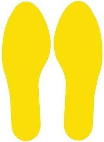 5S Location Marking Footprint- 10x3.5" Durable Footprint Shaped Floor Marker by Graphical Warehouse- Vibrant Colors, Rounded Corners (Pack of 10, 5 Pairs) (Yellow) in Kuwait