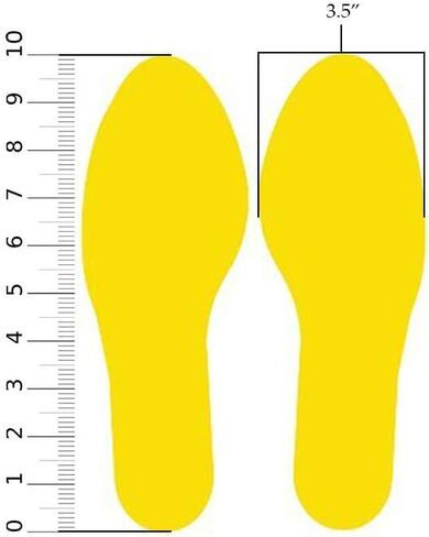 5S Location Marking Footprint- 10x3.5" Durable Footprint Shaped Floor Marker by Graphical Warehouse- Vibrant Colors, Rounded Corners (Pack of 10, 5 Pairs) (Yellow) in Kuwait