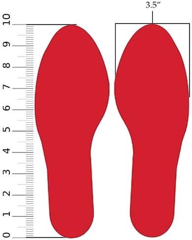 5S Location Marking Footprint- 10x3.5" Durable Footprint Shaped Floor Marker by Graphical Warehouse- Vibrant Colors, Rounded Corners (Pack of 10, 5 Pairs) (Yellow) in Kuwait