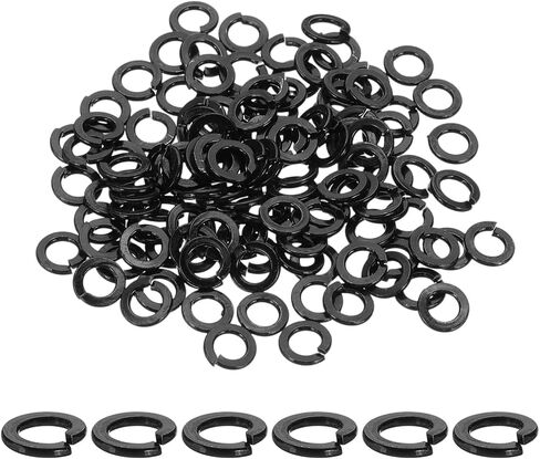 MECCANIXITY 10# Spring Lock Washer, 304 Stainless Steel Split Lock Washers for Screws Bolts Cars Construction Machinery Black Pack of 120 in Saudi Arabia