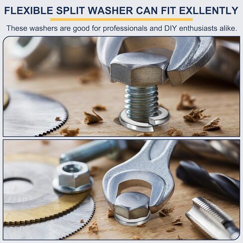 MECCANIXITY 8# Spring Lock Washer, 304 Stainless Steel Split Lock Washers for Screws Bolts Cars Construction Machinery Silver Pack of 120 in Saudi Arabia