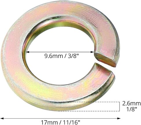 QWORK Split Lock Washer, 3/8" Grade 8 Thru-Hardened Steel Washer, 100 Pack in Saudi Arabia