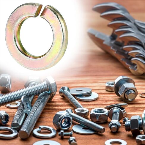 QWORK Split Lock Washer, 3/8" Grade 8 Thru-Hardened Steel Washer, 100 Pack in Saudi Arabia