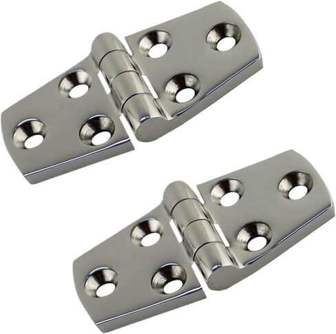2pcs الفولاذ المقاوم للصدأ 316 مفصل حزام الباب المصبوب مع 6 ثقوب 76 مم 102 مم تلميع المرآة hinges أجهزة القارب (38x102mm) in Saudi Arabia