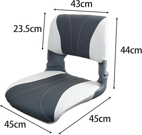 Folding Boat Seat Foldable Boat Chair Detachable Water Resistant Speedboat Canoe Seat Driving Chair for Kayak Rowboat Rafting, Gray White in Kuwait