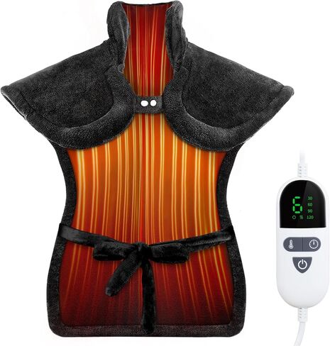 Heating Pad for Back Pain Relief & Period Cramps, LANVA Birthday Gifts for Women Men Mom Dad, Electric Heat Pad with 10 Heat & 3 Timer Settings, Machine Washable, ETL Certified, 12"x24", Gray in Saudi Arabia