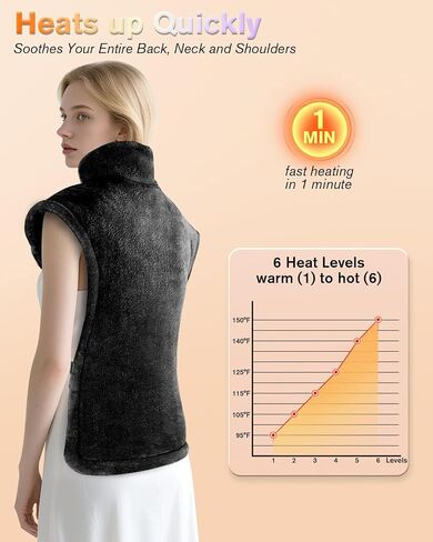 Heating Pad for Back Pain Relief & Period Cramps, LANVA Birthday Gifts for Women Men Mom Dad, Electric Heat Pad with 10 Heat & 3 Timer Settings, Machine Washable, ETL Certified, 12"x24", Gray in Saudi Arabia