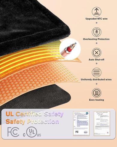 Heating Pad for Back Pain Relief & Period Cramps, LANVA Birthday Gifts for Women Men Mom Dad, Electric Heat Pad with 10 Heat & 3 Timer Settings, Machine Washable, ETL Certified, 12"x24", Gray in Saudi Arabia