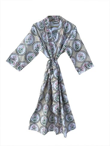 Hand block print Cotton Kimono bikini cover up,Indian Hand block print Cotton Bath Robe,Swim Wear,Nighrwere Dressing Gown in Kuwait
