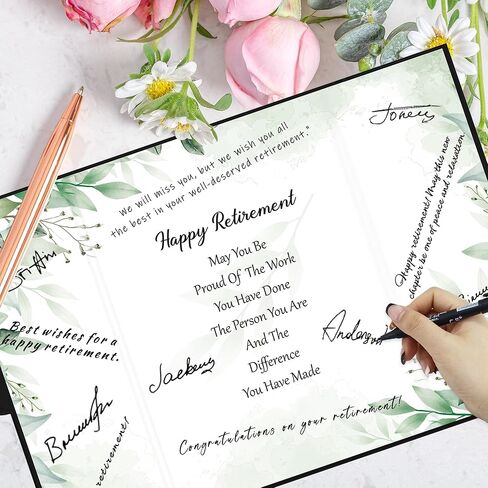Holkcog Black Gold Retirement Party Decorations ، Gold Gold Giant Happy Retirement Fun Beach Beach تحت عنوان كتاب حفل التقاعد ، أفضل هدايا التقاعد للنساء ، لوحات توقيع التقاعد ... in Kuwait