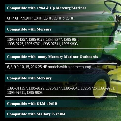 18-7212 Carburetor Rebuild Kit with Gasket Compatible with GLM Marine Outboards 40610 Mallory Marine,Mercury Mariner Force Sears outboard 6hp, 8hp, 9.9hp, 10hp, XR10, 15hp, 18hp, 20hp, 25hp in Kuwait