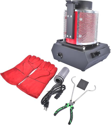 Getanye ترقية فرن ذوبان الذهب 3 كجم 1500W 1100 درجة مئوية/2012 درجة فهرنهايت ، فرن الصب المعدني عالي درجة الحرارة المدمجة مع بوتقة الجرافيت لصهر الخردة المعدنية النحاسية من الألمنيوم الصهر in Kuwait