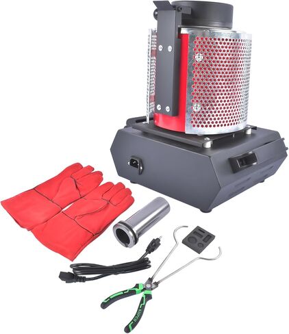 Getanye ترقية فرن ذوبان الذهب 3 كجم 1500W 1100 درجة مئوية/2012 درجة فهرنهايت ، فرن الصب المعدني عالي درجة الحرارة المدمجة مع بوتقة الجرافيت لصهر الخردة المعدنية النحاسية من الألمنيوم الصهر in Saudi Arabia
