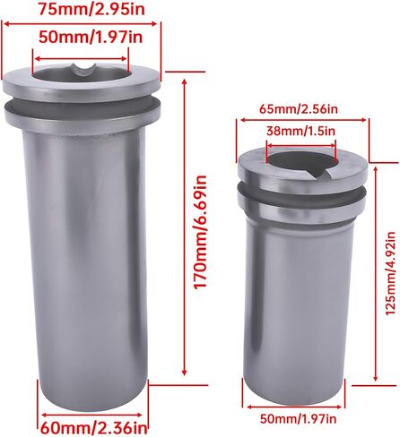 Getanye ترقية 1 كجم+2 كجم+3 كجم من ذوبان الذهب 1500W 1100 درجة مئوية/2012 ° F ، فرن الصب المعدني عالي درجة الحرارة المدمجة مع بوتقة الجرافيت لصرخ الألومنيوم الذهبي المعدني المعادن 110 فولت in Saudi Arabia