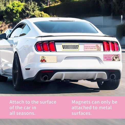 10 Pcs Funny Bumper Stickers Car Magnets, Quirky Cartoon Cute Animal Humorous Sayings Design Magnetic Decals for Auto Bumpers, Fun New Driver Car Owner Gifts in Saudi Arabia