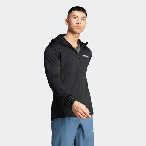 adidas Xperior Light Fleece Hooded Jacket Men's, Black, Size M in Saudi Arabia