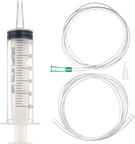 SHAOTONG 60ml Syringe with 40 Inch Tube and Tip Adapter, for Feeding Pets, Liquid Refilling, Drawing Oil Fluid in Kuwait