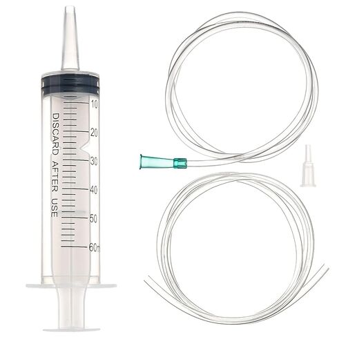 SHAOTONG 60ml Syringe with 40 Inch Tube and Tip Adapter, for Feeding Pets, Liquid Refilling, Drawing Oil Fluid in Kuwait