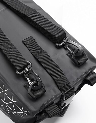 KEMIMOTO Bike Bag Full Waterproof, Bike Rear Rack Bag 16L Capacity, Bicycle Trunk with Two Shoulder Straps for Road and Mountain Cycling Travel (Black) in Saudi Arabia