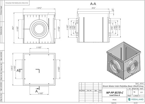 Vodaland - 22x22 inch Stainless Steel Catch Basin ADA/Heel Proof C class Package in Saudi Arabia