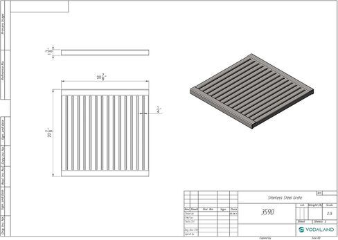 Vodaland - 22x22 inch Stainless Steel Catch Basin ADA/Heel Proof C class Package in Saudi Arabia
