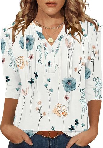 Rapbin 3/4 طول الأكمام توبس نساء الصيف الخام in Kuwait