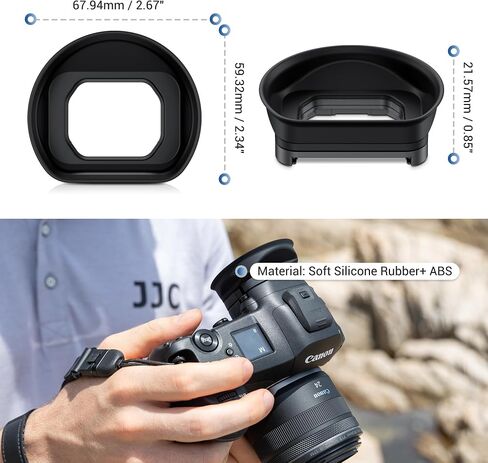 JJC ER-1 Extended Eyecup Eyepeice Viewfinder for Canon EOS R1 Camera, Soft Silicone Eye Cup Replaces Canon ER-i, Provides Comfortable Viewfinding in Kuwait