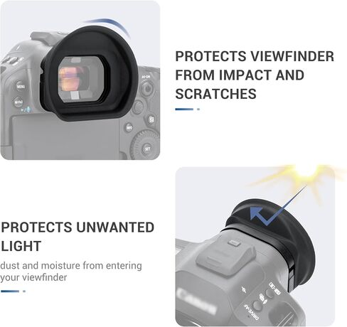 JJC ER-1 Extended Eyecup Eyepeice Viewfinder for Canon EOS R1 Camera, Soft Silicone Eye Cup Replaces Canon ER-i, Provides Comfortable Viewfinding in Kuwait