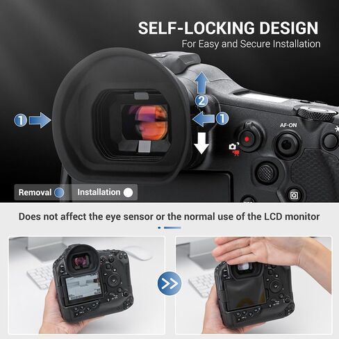 JJC ER-1 Extended Eyecup Eyepeice Viewfinder for Canon EOS R1 Camera, Soft Silicone Eye Cup Replaces Canon ER-i, Provides Comfortable Viewfinding in Kuwait