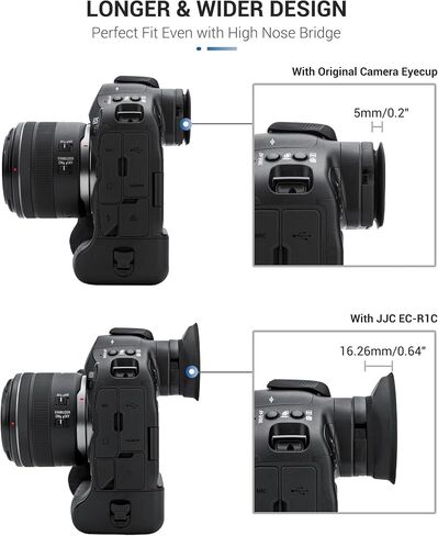 JJC ER-1 Extended Eyecup Eyepeice Viewfinder for Canon EOS R1 Camera, Soft Silicone Eye Cup Replaces Canon ER-i, Provides Comfortable Viewfinding in Kuwait
