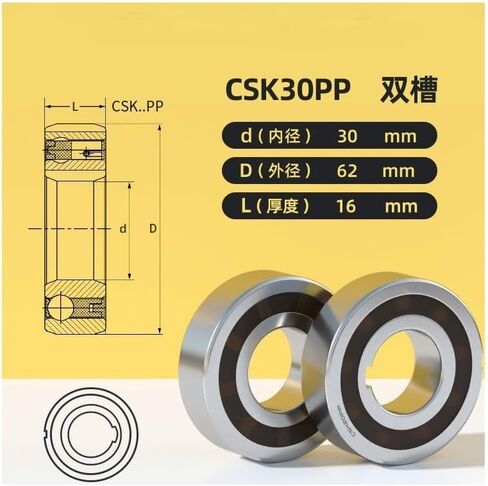 1pc طريقة واحدة تحمل براثن مع Keyway CSK8pp/10/12/15/17/20/25/35/35/40/CSK40/22pp محامل القابض العجلة الحرة (CSK30pp) in Kuwait