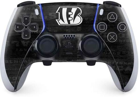 Skinit Decal Gaming Skin Compatible with PS5 DualSense Edge Pro Controller - Officially Licensed NFL Cincinnati Bengals Black & White Design in Kuwait