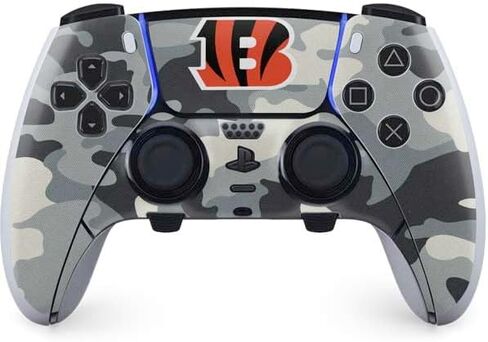 Skinit Decal Gaming Skin Compatible with PS5 DualSense Edge Pro Controller - Officially Licensed NFL Cincinnati Bengals Black & White Design in Kuwait