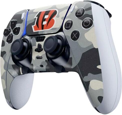 Skinit Decal Gaming Skin Compatible with PS5 DualSense Edge Pro Controller - Officially Licensed NFL Cincinnati Bengals Black & White Design in Kuwait