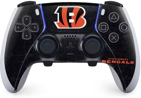 Skinit Decal Gaming Skin Compatible with PS5 DualSense Edge Pro Controller - Officially Licensed NFL Cincinnati Bengals Black & White Design in Kuwait