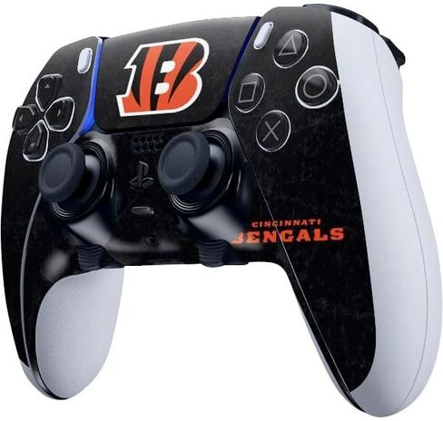 Skinit Decal Gaming Skin Compatible with PS5 DualSense Edge Pro Controller - Officially Licensed NFL Cincinnati Bengals Black & White Design in Kuwait