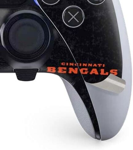 Skinit Decal Gaming Skin Compatible with PS5 DualSense Edge Pro Controller - Officially Licensed NFL Cincinnati Bengals Black & White Design in Kuwait
