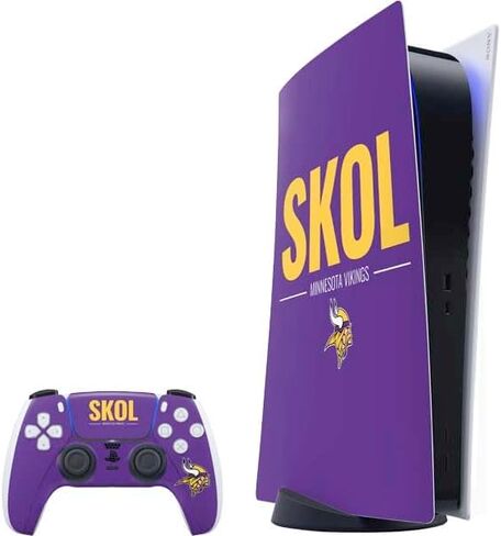 Skinit Skinit Gaming Gaming Skin متوافق مع حزمة PS5 - NFL Minnesota Vikings مرخصة رسميًا in Kuwait