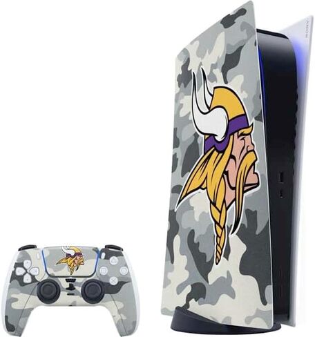 Skinit Skinit Gaming Gaming Skin متوافق مع حزمة PS5 - NFL Minnesota Vikings مرخصة رسميًا in Kuwait