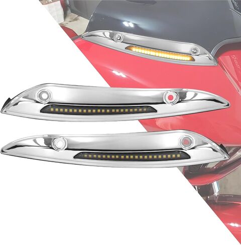 HDBUBALUS Motorcycle LED Windshield Trim Light Running Turn Signal Lights Fit For Harley Touring Road Glide FLTRX FLTRXS FLTRK 2015-up Black in Saudi Arabia